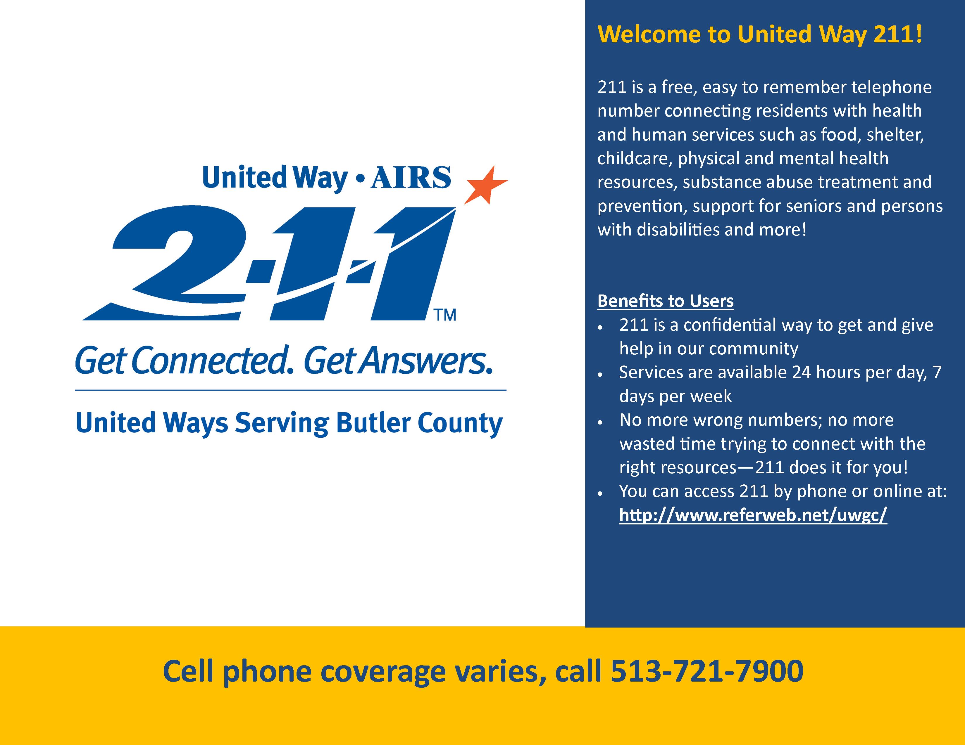 What is United Way's 211 service?